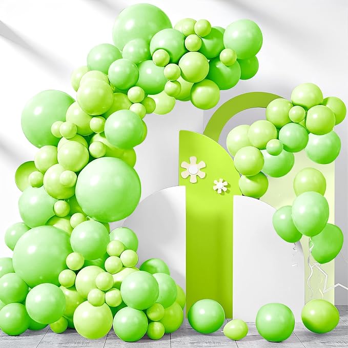 200 Pieces Green Balloons Lime Green Balloons Different Sizes 5 10 12 18 Inch by BHUCUTU