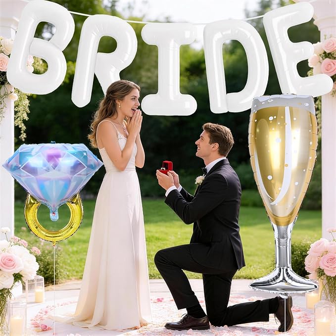 40inch White Bride Balloons Bachelorette, Bride To Be Bridal Shower Balloon - Image 4