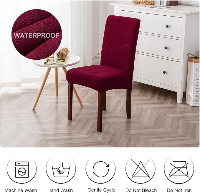 Waterproof Dining Room Chair Covers Set of 6 Slipcovers - Image 7