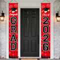 Graduation Decorations 2026 Porch Banner, Congrats Grad Class of 2026 Banner Red by MAMFEOV
