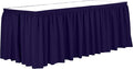 Ultimate Textile Pleat Polyester Fabric Table Skirt - Machine Washable Flame Resistant with Clips for Events, Weddings & Trade Shows, Cut & Sewn in Paterson, NJ - Purple, 17' Shirred Pleat