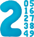 40 IN Blue Birthday Number 2 Balloons Fluorescent Blue Helium Foil Balloon | by YOIOZAIZAI