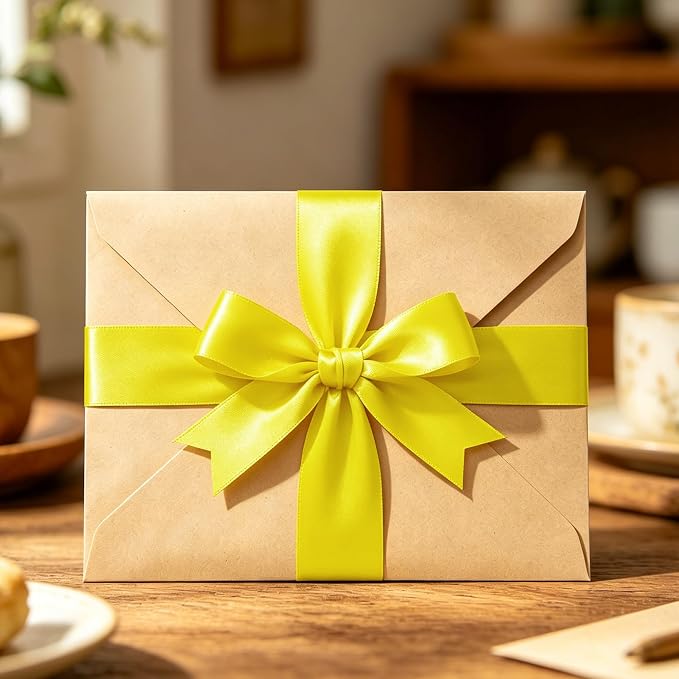 1In 30Yards Lemon Yellow Satin Ribbon - Image 7