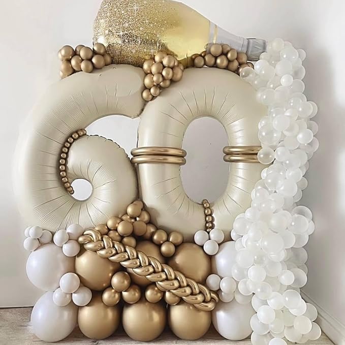 40 Inch Cream Number 9 Balloon, Digital 9 Cream White Giant 9 Foil Balloon - Image 8