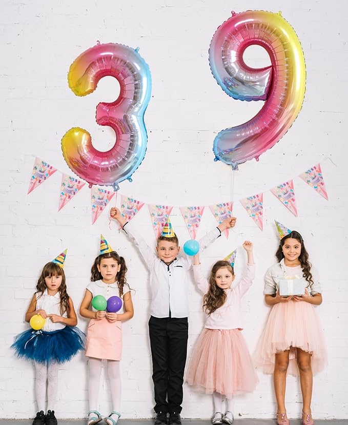 40 Inch Number Balloons 0-9 Rainbow Gradient Large Number 3 Balloons, Digital - Image 5