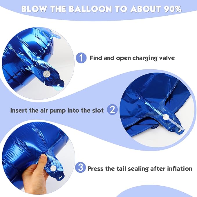40 Inch Night Blue Number 6 Balloon, 6th Blue Birthday Party Decorations | 40 - Image 6