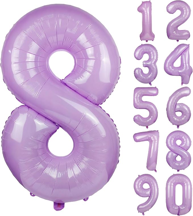 40" Macaron Purple Number 8 Balloons Helium Foil Mylar Balloon Digit 8 | by Exquisitehighqualitypartydecorationstomeetyoureveryneed%EF%BC%81