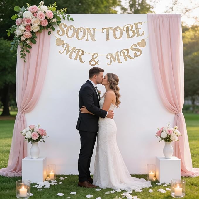 Wedding Shower Banner, Soon to Be Mr & Mrs Sign Banner - Image 6