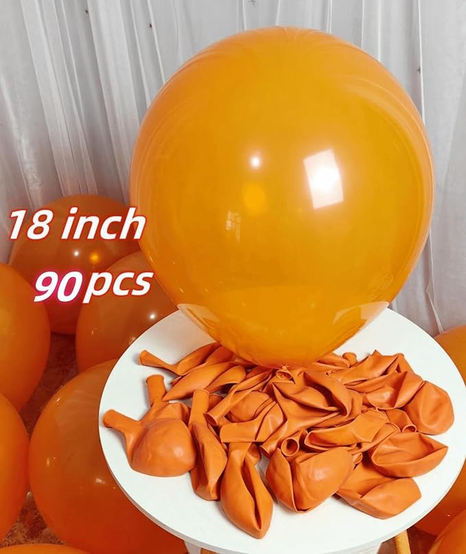 90 Pack Orange Balloons 18 inch Orange Latex Party big Balloon Bulk - Image 2