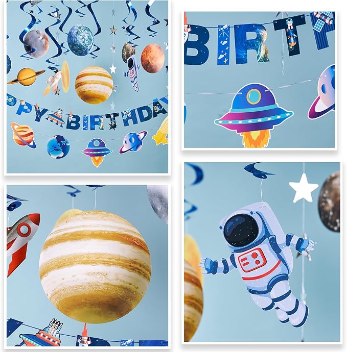 Pre-strung Space Themed Party Decorations, Space Birthday Decorations, Solar - Image 4