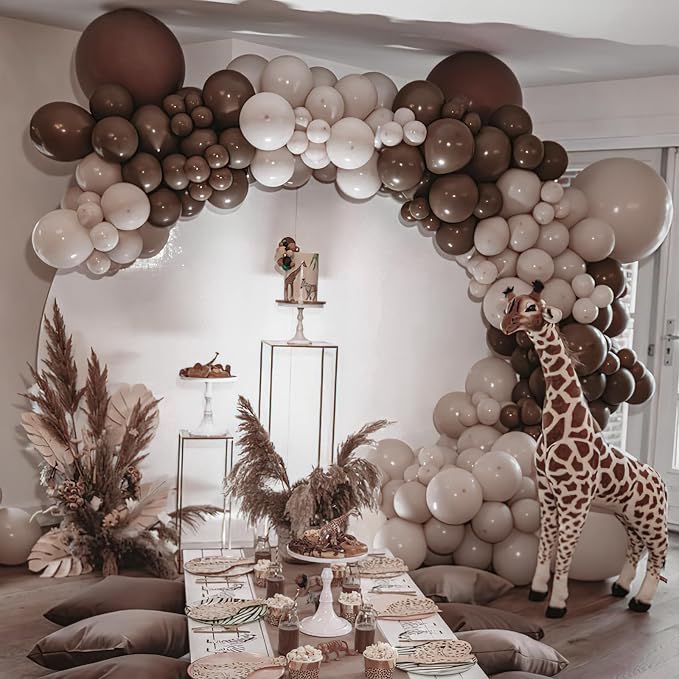 PartyWoo Dark Brown Balloons 100pcs Boho Coffee Neutral Fall Color | 12 Inch - Image 5
