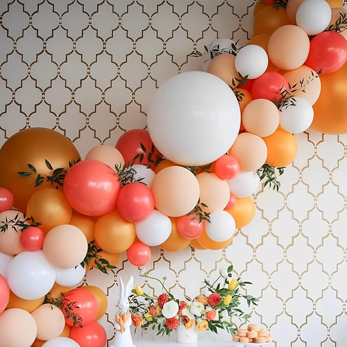 Voircoloria 105pcs Orange Party Latex Balloons, 12inch | - Image 7