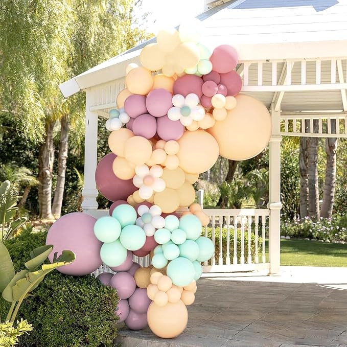 Dusty Purple Green Nude Balloon Garland Arch Kit - Image 6