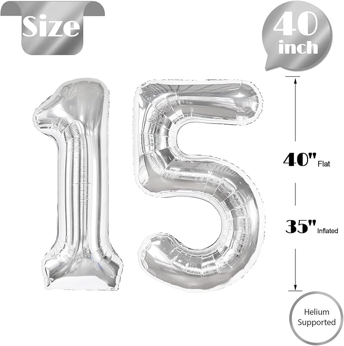 Sliver 15 Balloon - Image 4