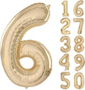 40 inch White Gold Number Balloon Giant Foil Helium Balloons Champagne Gold by Yeodong