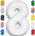 White Number Balloon 8 Mylar Foil Balloons 32 inch by Unknown