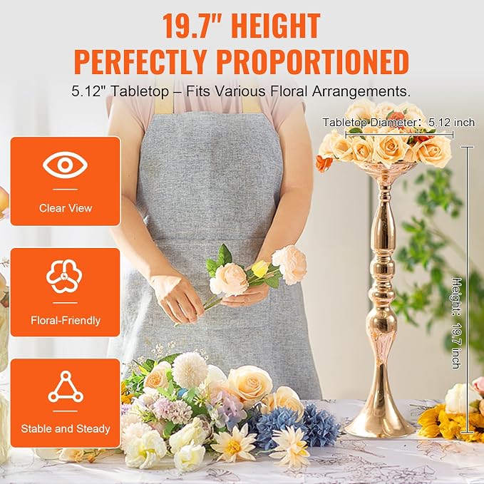 VEVOR 24PCS 50cm/19.7” Tall Wedding Flower Vase, Metal Wedding Centerpiece - Image 4