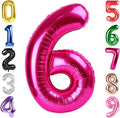 40 Inch Hot Pink Number 6 Balloon, 6th Birthday Party Decorations | 40 Inch Hot by Hadoife