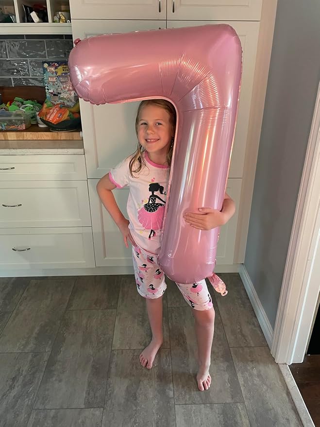 7 Balloon Number 40 Inch Pink Balloons - Image 2