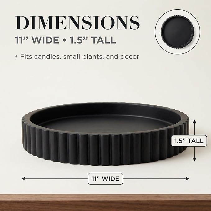 OAKOA Black Round Tray for Home Decor - Image 5