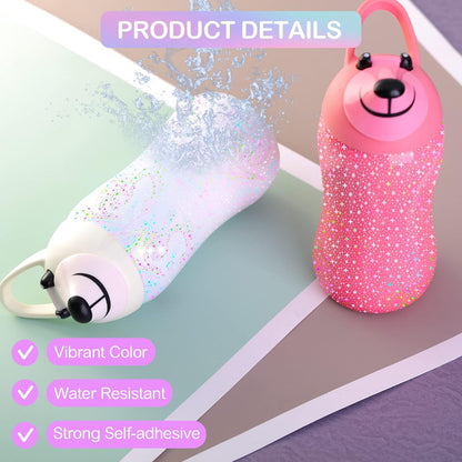 24 Sheets Holographic Sticker Paper Transparent Holographic Laminate Sheets Self Adhesive Glitter Film Laminating Sheets Clear Waterproof Vinyl Overlay for DIY Crafts, 8.5 x 11 inch Star Pattern