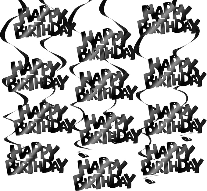 BEISHIDA 12 Pcs Happy Birthday Hanging Swirl Decorations, Birthday Party by Beishida