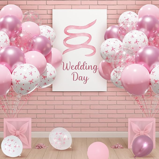 Patimate Pink Bow Balloons Set - Image 8