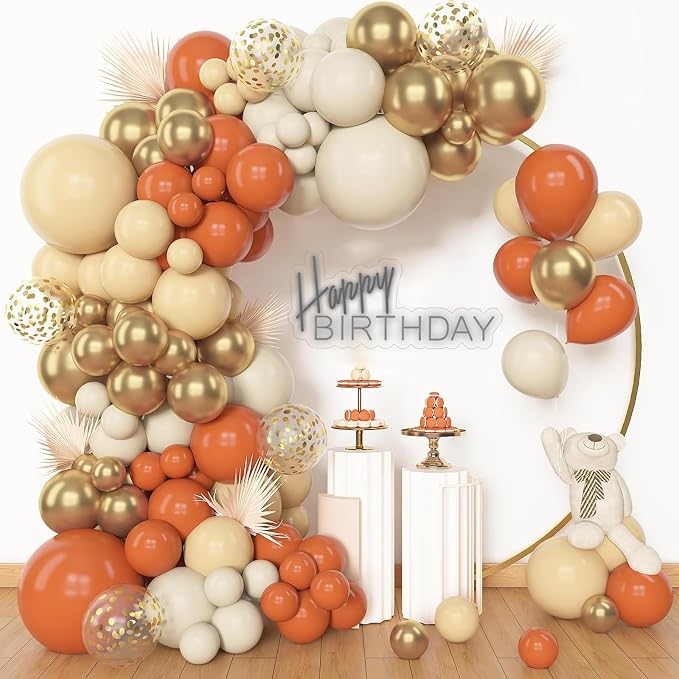 Archloon 156pcs Orange Balloon Garland Arch Kit, Different Sizes 18 12 10 5inch by Aarchloon