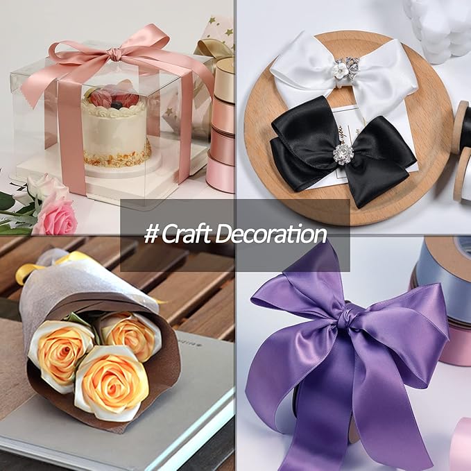 1.5" Wide x 100 Yards Single Faced Polyester Purple Satin Ribbon, Perfect for Wedding, Gift Wrapping, Bow Making & Other Projects (Purple)