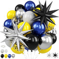 Black and Yellow Balloons, 12 Inch Black Yellow Gray Blue Silver Balloons by FunHot