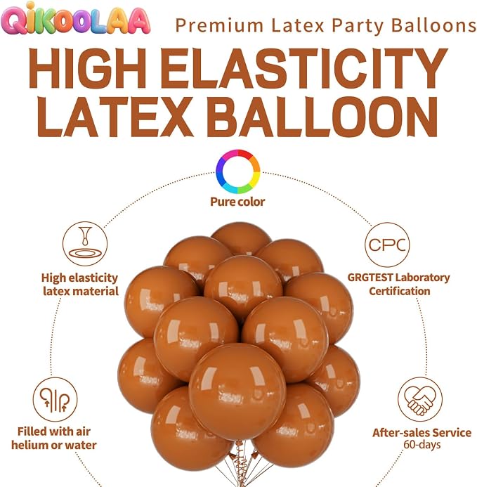 32Pcs Brown Big Balloons 18 Inch, Round Large Brown Latex Party Balloons - Image 2
