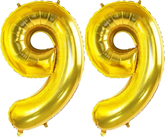 Number 99 Balloons for 99th Birthday Party Decorations, 0-100 Large No.99 by Joycard