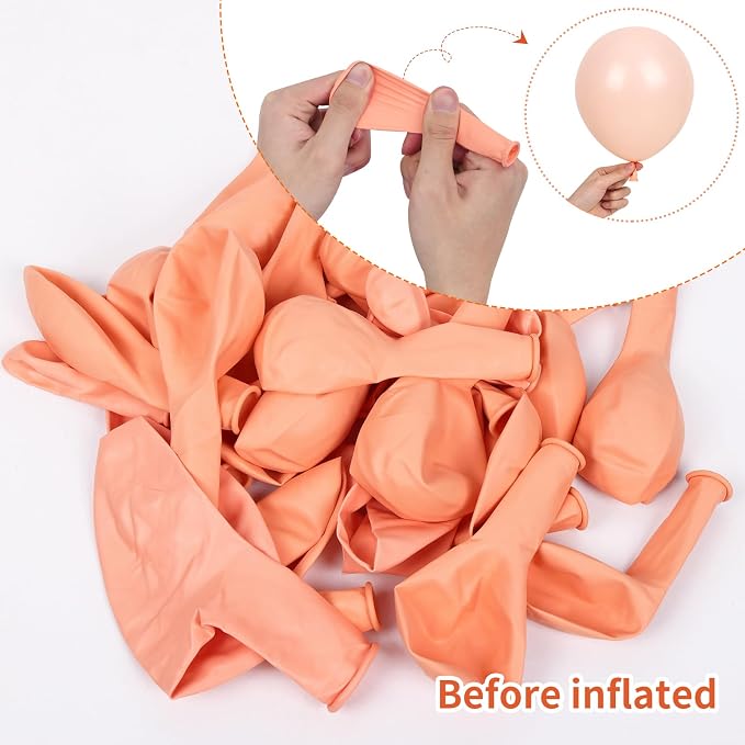 RUBFAC 105pcs Pastel Orange Balloons Peach Balloons Garland Arch Kit Different - Image 4