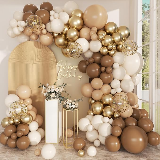 168pcs Brown Balloon Garland Arch Kit Different Sizes | 18 12 10 5 inch Latex / by PEASUG