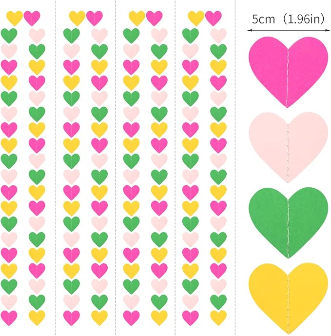 Hawaii Pool Party-Decorations Love-Heart Garland - 52Ft Tropical Jungle - Image 3