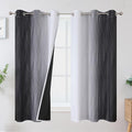 Ombre Greyish White and Black Blackout Curtains & Drapes 63 Inch Length 2 Panels by ESTELARTEXTILER