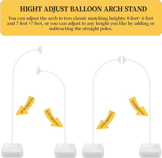 Balloon Arch Kit, Adjustable 8.2FT & 6FT Half Balloon Arch Stand | Free Bending - Image 2