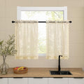 SEEKRIGHT Beige Kitchen Curtains 30 Inch Length Rod Pocket Light Filtering by SEEKRIGHTHomeDecor