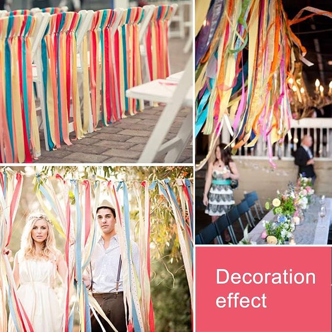 Handmade Party Garland Hanging Decorations Preassembled Colorful Ribbon Tassel - Image 2