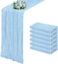 6 Pack Baby Blue Cheesecloth Table Runner 17x108 Inch Semi Sheer Boho Gauze by Unknown