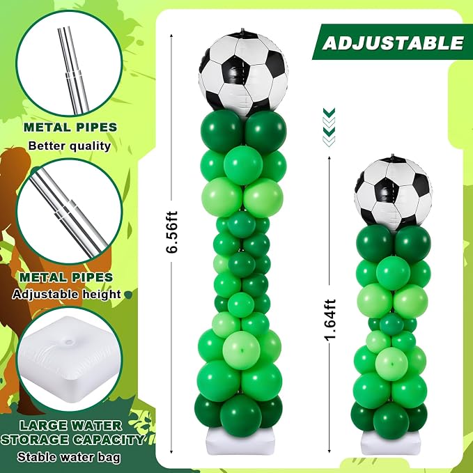 Gejoy 2 Sets Soccer Balloon Column Stand Kit 6.5 ft Adjustable Stands Tower Kit - Image 3