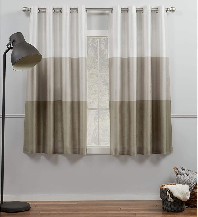 Exclusive Home Chateau Striped Faux Silk Grommet Top Curtain Panel Pair by TownCountryLiving