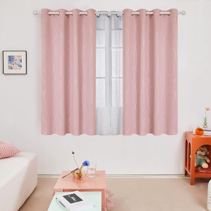 Deconovo Living Room Curtains 45 Inches Long, Thermal Insulated, Room Darkening - Image 2