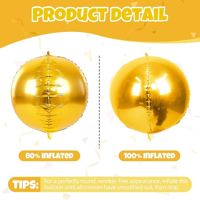Gold and Silver Round Balloons Foil, Metallic Gold Silver Balloons - Image 9