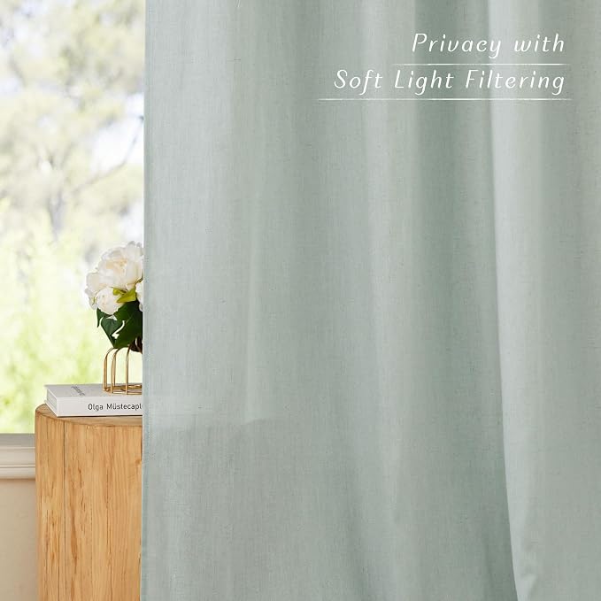 NICETOWN Rustic Linen 102 inch Long Curtains - Image 6