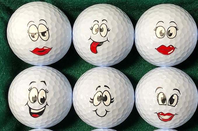 Golfdotz - USGA Rule Conforming Golf Ball Markers, Golf Ball Stickers for Marking Balls, No More Smearing from Stamps, Gifts for Golfers, Dads, and Retirees, (Emoji Collection; 24-32 Count)