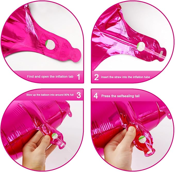 Hot Pink Number 3 Balloon 40 inch, Balloon numbers party supplies, deco photo - Image 3