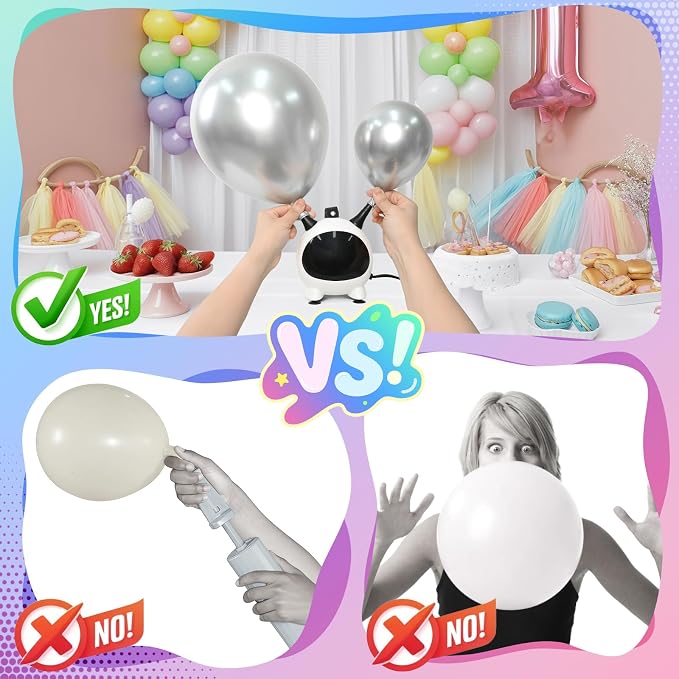 Balloon Pump Electric, Portable Balloons Inflator Air Pump Dual Nozzle - Image 4