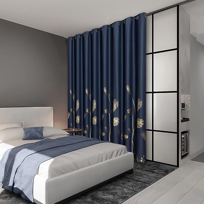 Navy Blue Blackout Curtain for Bedroom 100W x 108L Inch Length Thermal - Image 2