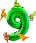 LilyZheng Large Dinosaur Balloon Number 9, 40 Inch Dark Green Foil Balloon by LILYZHENG